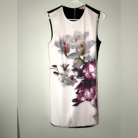Ted Baker Asymmetrical Layer Peony Sleeveless Dress Size 2 (6) - Picture 6 of 11
